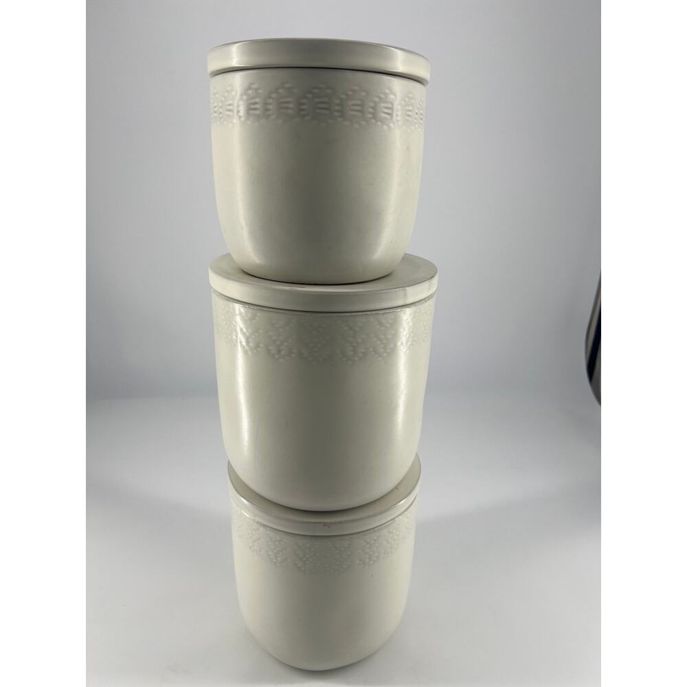 Hearth and Hand with Magnolia Stoneware Kitchen Canister Set Cream Set of 3